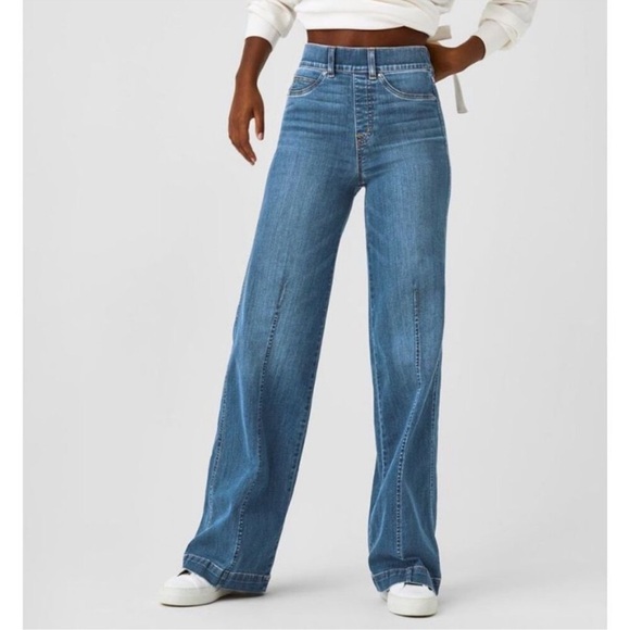 SPANXshape EveryWear Seamed-Front Wide Leg Jeans